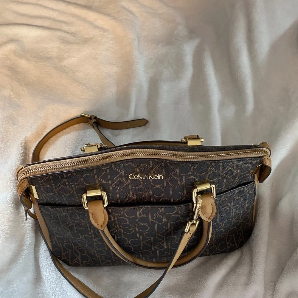 Calvin Klein‎ Tan and Brown Satchel